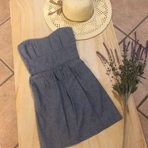 Chambray strapless dress🌿